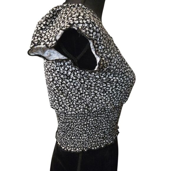 Y2K Billa Bong Large Crop Top Coquette Milk Maid Preppy Floral - Picture 3 of 9